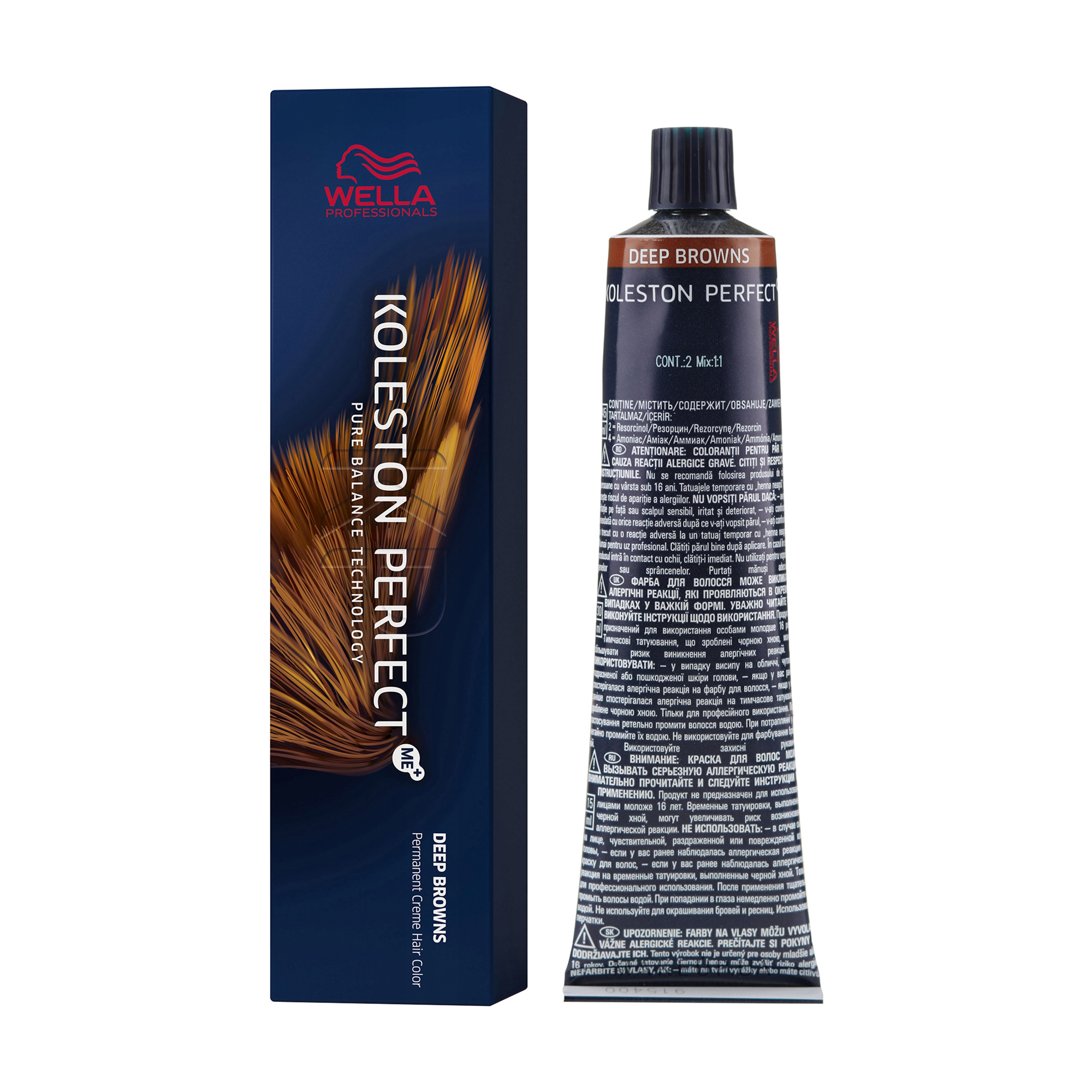 Стійка крем-фарба для волосся Wella Professionals Koleston Perfect Deep Browns, 4/75-середній коричневий, 60 мл